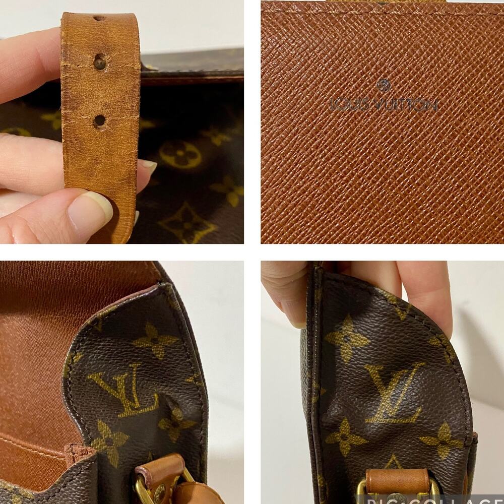 Louis Vuitton Cartouchiere MM Crossbody Bag Monogram Canvas Vintage Purse - Picture 10 of 16
